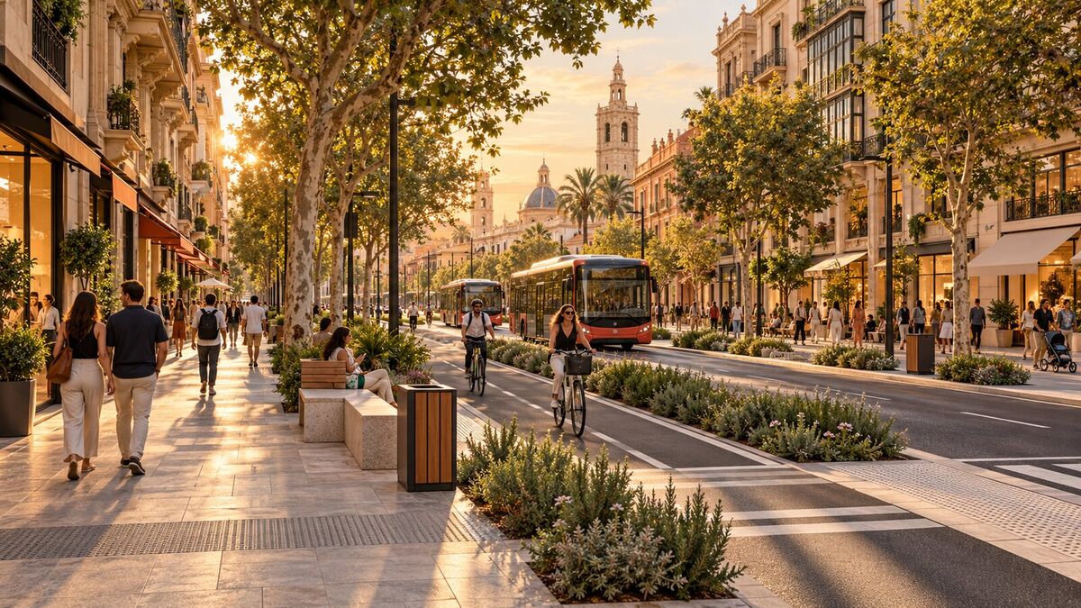 La calle Colón culmina su renovación con pavimento acústico y más espacio peatonal