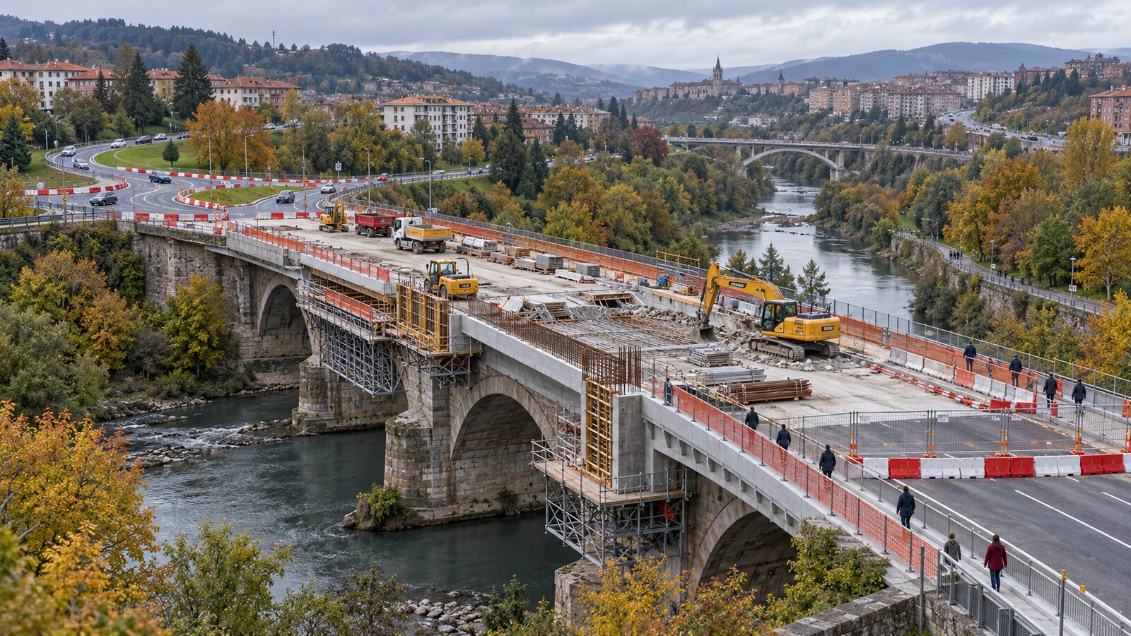 Bilbao corta el puente de Bolueta para ejecutar su ampliación con un desvío metropolitano